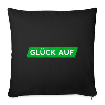 Glück Auf Erzgebirge - Schlägel und Eisen - Sofakissenbezug 45 x 45 cm - Schwarz - Vorne