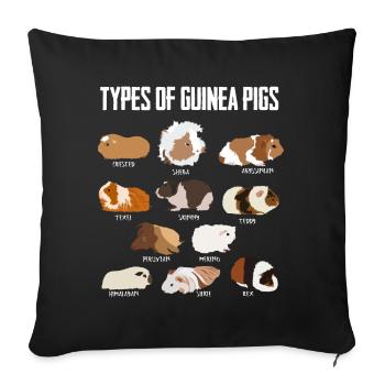 Cobaye types rongeurs cadeau animal - Housse de coussin décorative 45 x 45 cm - noir - Devant