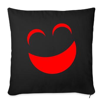 Rot - Sofakissenbezug 45 x 45 cm - Schwarz - Vorne