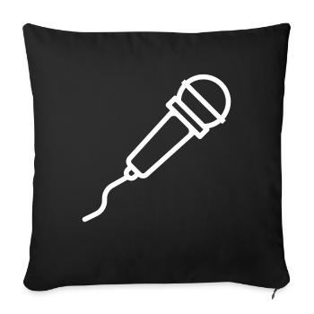 microphone - Sofa pillowcase 17,3'' x 17,3'' (45 x 45 cm) - black - Front