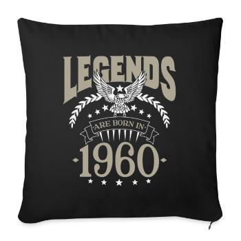 Les légendes sont nées dans le cadeau d'anniversaire des années 1960 - Housse de coussin décorative 45 x 45 cm - noir - Devant
