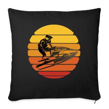 Jet Ski Design TShirt - Sofakissenbezug 45 x 45 cm - Schwarz - Vorne