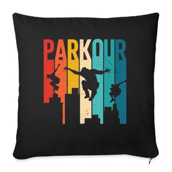 Parkour - Sofa pillowcase 17,3'' x 17,3'' (45 x 45 cm) - black - Front