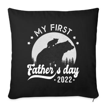 Cadeau papa fête des père father's day - Housse de coussin décorative 45 x 45 cm - noir - Devant