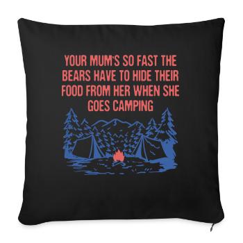 Your Mums So Fast Camping Mom Camper Mommy Funny - Sofa pillowcase 17,3'' x 17,3'' (45 x 45 cm) - black - Front
