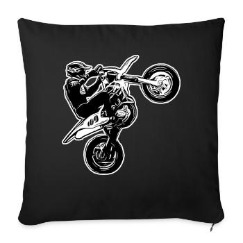 Supermoto / Supermotard / Supermoto Wheelie Biker - Sofa pillowcase 17,3'' x 17,3'' (45 x 45 cm) - black - Front
