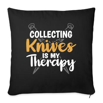 Butcher Knife Knife Knife Collector - Sofa pillowcase 17,3'' x 17,3'' (45 x 45 cm) - black - Front