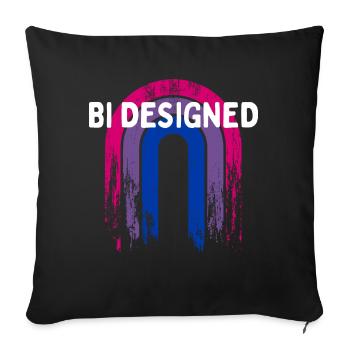 Bi conçu Bisexual Pride Mois Bi Pride LGBT - Housse de coussin décorative 45 x 45 cm - noir - Devant