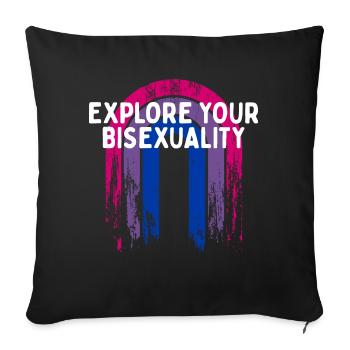 Explore Your Bisexuality Bisexual LGBTQ Bi Pride - Sofa pillowcase 17,3'' x 17,3'' (45 x 45 cm) - black - Front