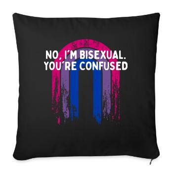 I'm Bisexual You're Confused Bi LGBTQ Bi Pride - Sofa pillowcase 17,3'' x 17,3'' (45 x 45 cm) - black - Front