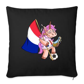 France Fête Licorne - Housse de coussin décorative 45 x 45 cm - noir - Devant