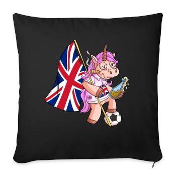 England Party Unicorn - Sofa pillowcase 17,3'' x 17,3'' (45 x 45 cm) - black - Front