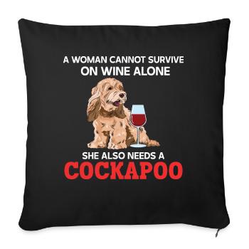 Cockapoo Dog - Sofa pillowcase 17,3'' x 17,3'' (45 x 45 cm) - black - Front