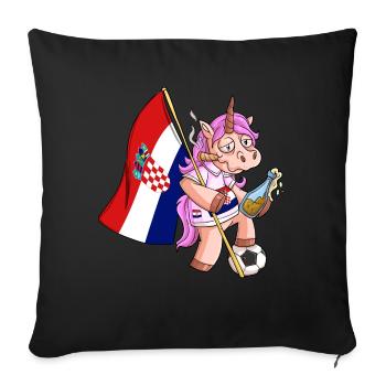 Licorne du parti croate - Housse de coussin décorative 45 x 45 cm - noir - Devant