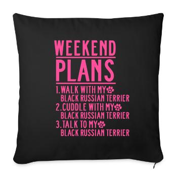 Black Russian Terrier Mom Sprüche Mama Frauchen - Sofakissenbezug 45 x 45 cm - Schwarz - Vorne