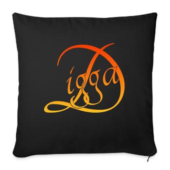 Digga - Sofakissenbezug 45 x 45 cm - Schwarz - Vorne