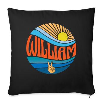 William Shirt Vintage Sunset William Groovy Tie - Sofa pillowcase 17,3'' x 17,3'' (45 x 45 cm) - black - Front
