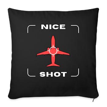 Luftfahrtfotografie Nice Shot - Sofakissenbezug 45 x 45 cm - Schwarz - Vorne