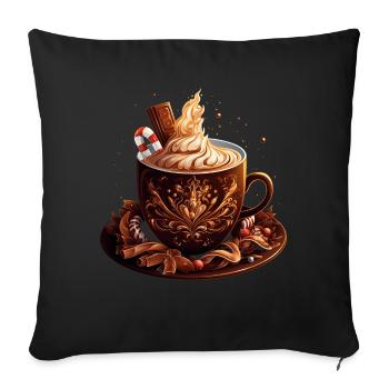 Hot Chocolate Mug I Chocolate Lover I Hot - Sofakissenbezug 45 x 45 cm - Schwarz - Vorne