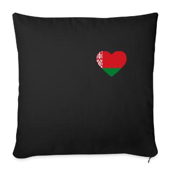 Cœur drapeau Biélorussie - Housse de coussin décorative 45 x 45 cm - noir - Devant