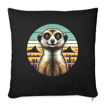 Suricate - Housse de coussin décorative 45 x 45 cm - noir - Devant