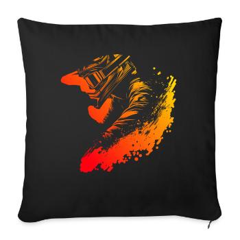VTT Hommes VTT Vélo de montagne Cyclistes - Housse de coussin décorative 45 x 45 cm - noir - Devant