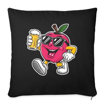Apfel Trinken Bier - Sofakissenbezug 45 x 45 cm - Schwarz - Vorne