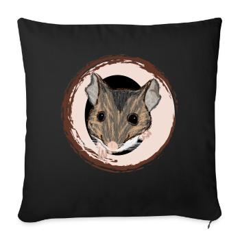 Waldmaus / Wood Mouse II - Sofakissenbezug 45 x 45 cm - Schwarz - Vorne