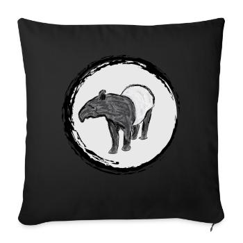 Schabrackentapir / Malayan Tapir II - Sofakissenbezug 45 x 45 cm - Schwarz - Vorne