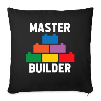 Brick Builder Spielzeug Blöcke Klemmblöcke Steine Steine - Sofakissenbezug 45 x 45 cm - Schwarz - Vorne