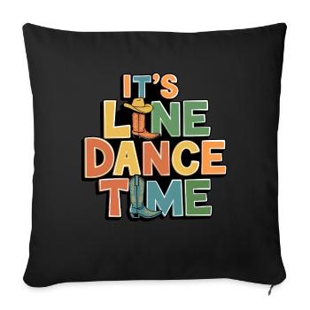 Danse en ligne Time Line Dancing ma passion - Housse de coussin décorative 45 x 45 cm - noir - Devant