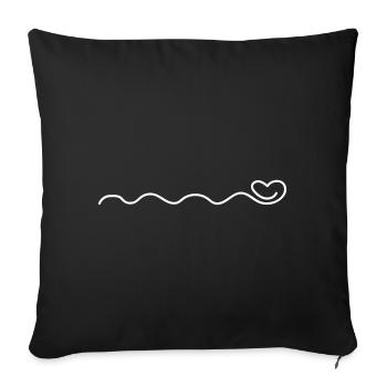 ornements de cœur - Housse de coussin décorative 45 x 45 cm - noir - Devant