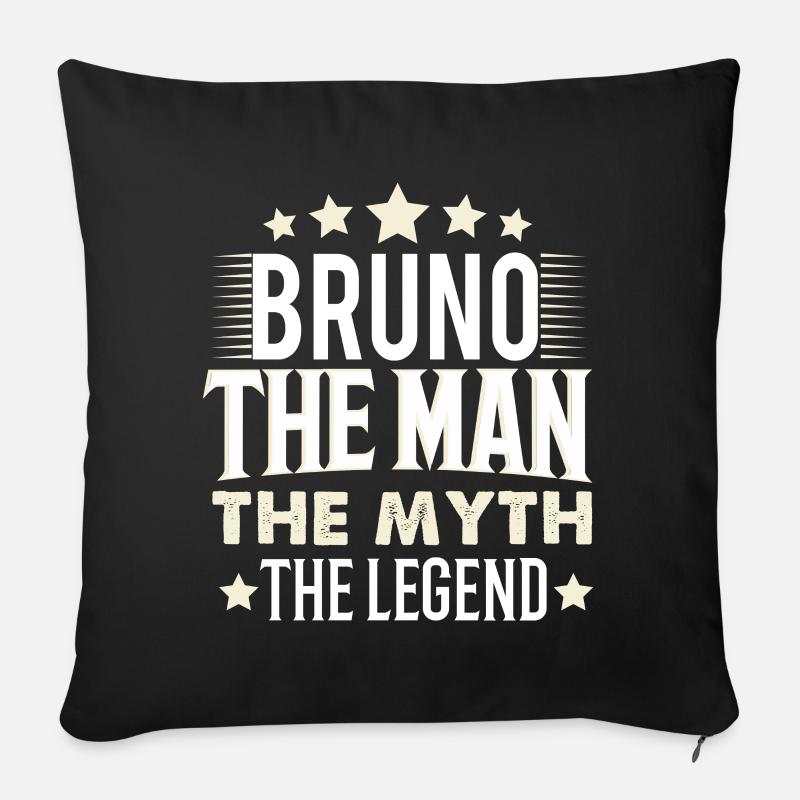 Bruno - Housse de coussin décorative 45 x 45 cm - noir