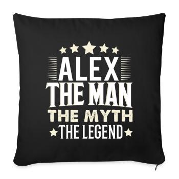 Alex - Sofa pillowcase 17,3'' x 17,3'' (45 x 45 cm) - black - Front