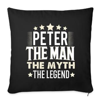 Peter - Sofa pillowcase 17,3'' x 17,3'' (45 x 45 cm) - black - Front