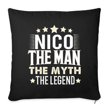 Nico - Sofa pillowcase 17,3'' x 17,3'' (45 x 45 cm) - black - Front