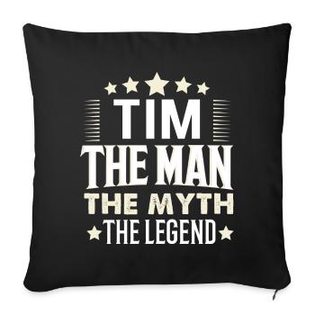 Tim - Housse de coussin décorative 45 x 45 cm - noir - Devant