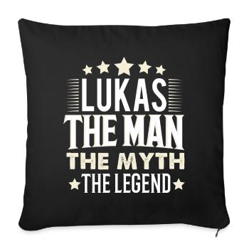 Lukas - Sofakissenbezug 45 x 45 cm - Schwarz - Vorne
