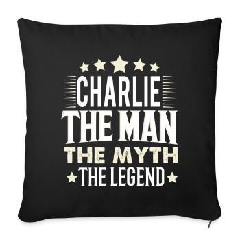 Charlie - Sofa pillowcase 17,3'' x 17,3'' (45 x 45 cm) - black - Front