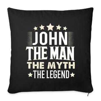 John - Sofa pillowcase 17,3'' x 17,3'' (45 x 45 cm) - black - Front