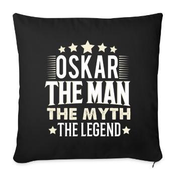 Oskar - Sofa pillowcase 17,3'' x 17,3'' (45 x 45 cm) - black - Front