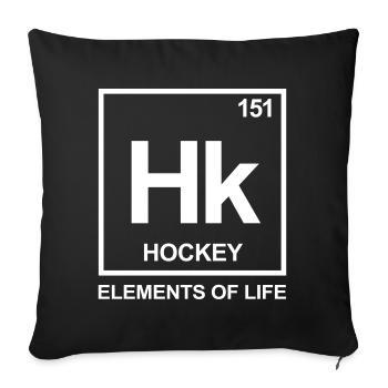 Éléments de vie: 151 tableau périodique du hockey - Housse de coussin décorative 45 x 45 cm - noir - Devant