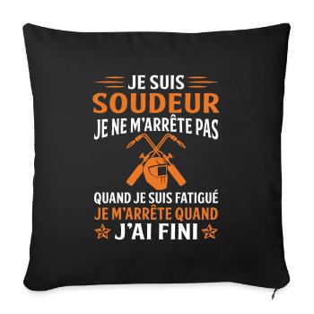 Je suis soudeur - Housse de coussin décorative 45 x 45 cm - noir - Devant
