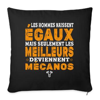 Mécanos Cadeau Humour Personnalisé - Housse de coussin décorative 45 x 45 cm - noir - Devant
