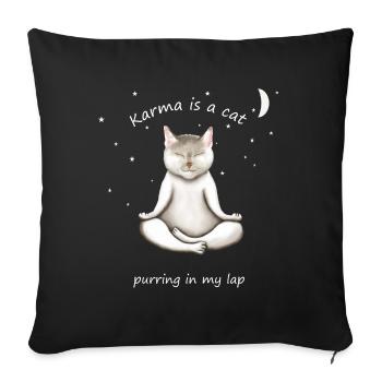 LE KARMA EST UN CHAT QUI RONRONNE SUR MES GENOUX - Housse de coussin décorative 45 x 45 cm - noir - Devant