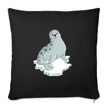 Sweet seal - Sofa pillowcase 17,3'' x 17,3'' (45 x 45 cm) - black - Front