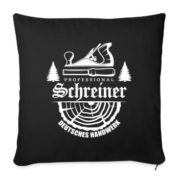 Professionnel Menuisier Bois - Housse de coussin décorative 45 x 45 cm - noir - Devant