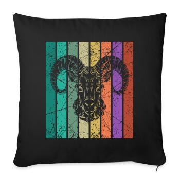 Bélier signe du zodiaque anniversaire mars avril - Housse de coussin décorative 45 x 45 cm - noir - Devant