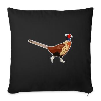 Motif faisan Forêt-Noire - Housse de coussin décorative 45 x 45 cm - noir - Devant