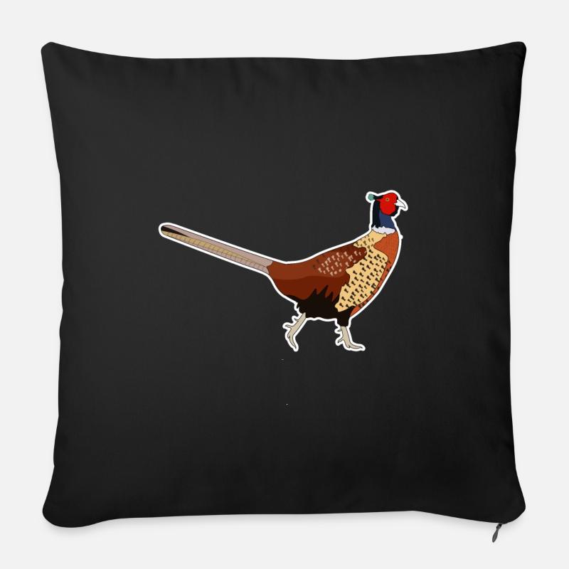 Motif faisan Forêt-Noire - Housse de coussin décorative 45 x 45 cm - noir
